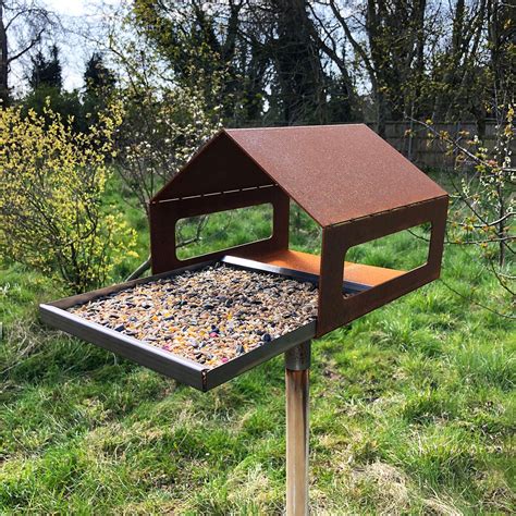 bird feeder metal house|metal bird feeders pole mounted.